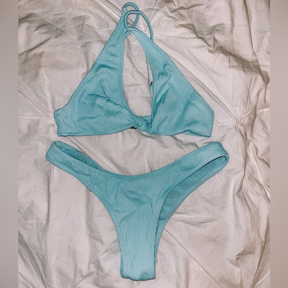 White Fox Boutique Ribbed Bikini
